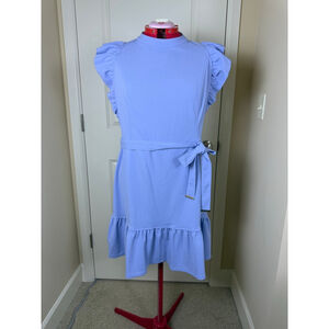 Women's Tommy Hilfiger Periwinkle Ruffle Sleeve Tie Waist Dress Size 16